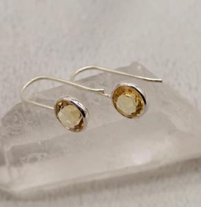 Romantic Natural Lightening Citrine Gemstone Stud <b>Earrings</b> 925 Sterling Sterling Silver Unisex Engagement Wedding Anniversary - Product Image 2