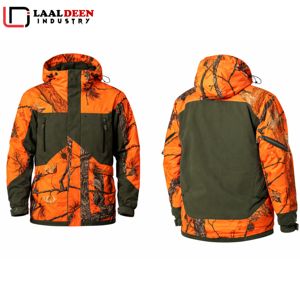 Veste de chasse personnalisée orange vif |   Imperméable et coupe-vent |   Veste de sécurité haute visibilité pour la chasse aux oiseaux aquatiques – Par Laaldeen Industry - Product Image 4