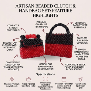 Pochette de soirée artisanale de luxe en perles de verre, sac à main durable en perles de rocaille, vente en gros, sac de mariée pour fête - Product Image 6