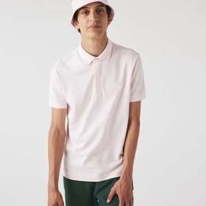 เสื้อยืดผู้ชายสีชมพูล้วน ผ้าฝ้ายพรีเมียม คอปกเรียบ แขนสั้น สำหรับเล่นกอล์ฟ ใส่สบาย ระบายอากาศได้ดี คุณภาพสูง เหมาะสำหรับฤดูร้อน - Product Image 2