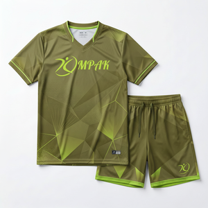 Conjunto de Camiseta y Pantalones Cortos de Voleibol Modernos con Degradado Azul Zafiro Personalizados al por Mayor, Uniforme de Equipo Absorbente de Sudor con Sublimación OEM - Product Image 1