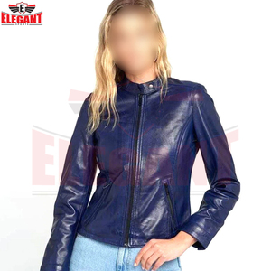Chaquetas de Cuero Genuino para Mujer, de Color Sólido, de la Más Alta Calidad, Manga Larga, Corte Ajustado, Nuevo Estilo Juvenil, el Mejor Estilo - Product Image 6