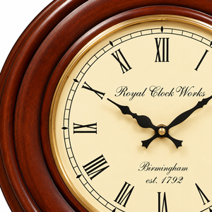 Handcrafted <b>Wooden</b> Quartz <b>Wall</b> <b>Clock</b> with Brass Ring 18 Inch Polished Vintage Needle Display Living Room Wedding Decor - Product Image 2
