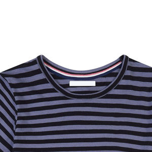 Camiseta de Manga Corta con Cuello Redondo y Rayas para Mujer, Corte Regular, Informal, 100% Algodón Jersey, Transpirable, para Todas las Temporadas - Product Image 2