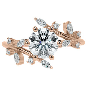 Cute Flower Cut 18k Real Gold IGI Certified <b>Unique</b> Round Marquise Lab Grown Diamond Bypass Engagement & Wedding Ring for Women - Product Image 3