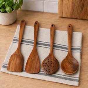 Juego de Cucharas de Madera con Diseño Clásico, Ecológicas y Duraderas, Utensilios para Servir Comida, Café y Té, para Bodas y Uso en la Cocina - Product Image 4