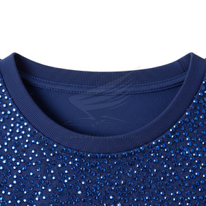 T-shirt personnalisé avec logo imprimé, strass solides, haute qualité, 100% coton respirant, coupe décontractée pour homme, vente en gros - Product Image 5