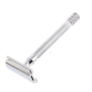 Titanium Plasma Blue Custom Double Edge Safety <b>Razor</b> Heavy Handle Private Label Single Blade Face & Body <b>Razors</b> for Men/Women - Product Image 1