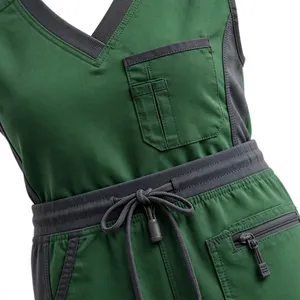 Unisex Green <b>Scrub</b> Set Breathable Polyester Medical Uniform Adult Workwear Needle Detection <b>Nursing</b> <b>Scrubs</b> - Product Image 5
