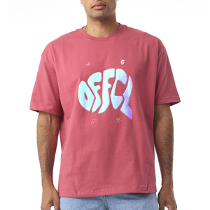 Camiseta de algodón oversize azul claro para hombre, manga corta, cuello redondo, estilo casual, con estampado de letras en la espalda, estilo urbano. - Product Image 6