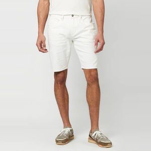 Pantalones cortos de mezclilla lavados para hombre, estilo vintage retro, corte ajustado, cierre con botones, pantalones cortos de verano - Product Image 3