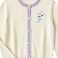 Jack and Jill Bestickter Cardigan Neutrale Damen-Strickjacke mit Knopfleiste Elegant Weich Stilvoll Lässiges Layering-Oberteil