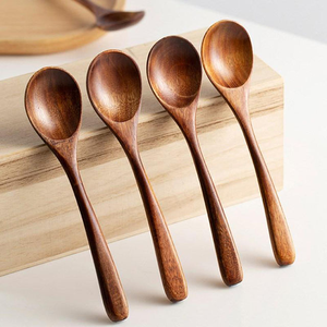 Cuillères à mélanger en bois naturel personnalisées de haute qualité, cuillères à dessert, cuillères pour bébé – Vente en gros à chaud - Product Image 5
