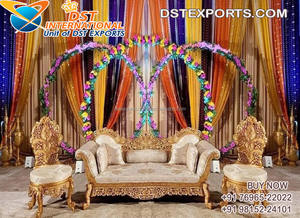 Magnifique canapé et chaises pour la scène de réception de mariage, idéal pour les mariés, style indien, pour les mariages aux États-Unis - Product Image 3