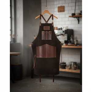 ผ้ากันเปื้อนหนังบาร์บีคิวระดับพรีเมียม คลาสสิก หรูหรา สำหรับทำอาหารปิ้งย่าง ทนทาน กันน้ำ น้ำหนักเบา ปรับได้ รับผลิตแบบ OEM ODM - Product Image 1