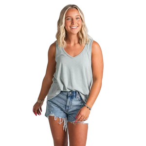 Camiseta sin Mangas Básica para Mujer, Corte Holgado, Transpirable, Ligera, Informal, para Uso Diario, Proveedor OEM - Product Image 1