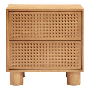 Modern Nightstand with 2 Drawers Made of Solid Teak Wood High Quality Natural Finish for Bedroom and Hotel Use - Product Image 2