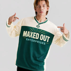 Maillot de football américain unisexe personnalisé à manches longues, color block, en mesh, streetwear, uniforme d'équipe, marque privée, fabricant OEM, USA - Product Image 6