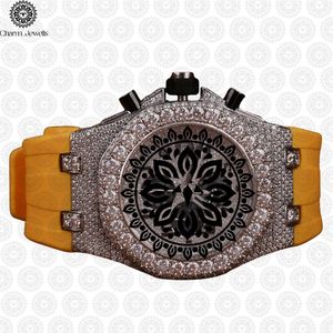 Charm Jewells Luxury Tonneau Mechanical Watch Stainless Steel Case 43mm Silicone Band <b>Chronograph</b> Analog Dial - Product Image 1