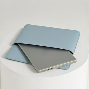 ซองใส่แล็ปท็อปหนัง PU เรียบง่าย สีฟ้าอ่อน ดีไซน์มินิมอล - Product Image 1