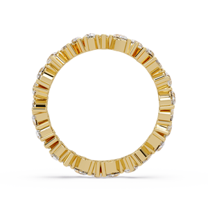 Bague d'éternité en or jaune 14 carats avec diamants de laboratoire poire, marquise et ronds – Fabricant de bagues de mariage et d'anniversaire – Vente en gros - Product Image 4