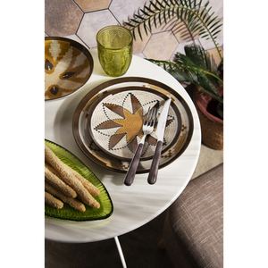 Piatto in Vetro Excelsa Tropical 43x20 Cm con Design a Foglia Verde per Feste - Product Image 3