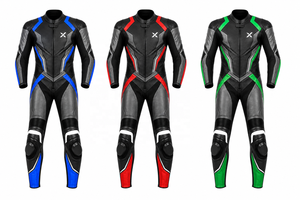 Combinaison de moto en cuir Signature X One-Piece |   Bleu noir élégant |   Fabricant OEM ODM |   Qualité de conception haut de gamme |   Vêtements de course - Product Image 5