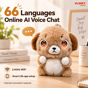 VLGSKY Perro de Peluche Interactivo con IA, Colgante para Bolso, 66 Idiomas, Ojos con Pantalla Expresiva, Recargable por USB, Regalo al por Mayor - Product Image 2