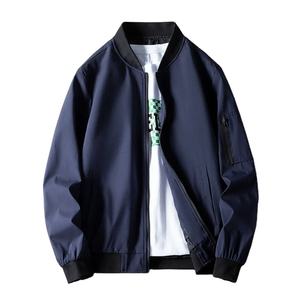 เสื้อแจ็กเก็ตกันลมเข้ารูปสำหรับผู้ชาย, เสื้อแจ็กเก็ตกันลมคอตั้งแขนยาวชุดลำลองเสื้อเบสบอลฤดูใบไม้ร่วง - Product Image 1