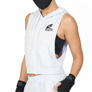 Débardeur de sport OEM de haute qualité, sans manches, pour musculation, coupe ajustée, avec capuche, en mélange de coton, basique - Product Image 1