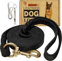 Laisse pour chien robuste en cuir véritable de qualité supérieure, laisse de dressage pour chien, corde de course, laisse en cuir à glissière pour chien