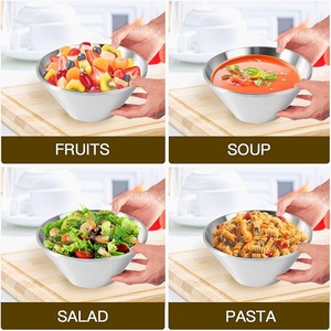 Bol en acier inoxydable de qualité supérieure pour la cuisine, les restaurants, les hôtels, le service, le mélange, la préparation des salades, vaisselle durable, utilisation alimentaire, vente en gros - Product Image 4