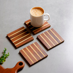 Posavasos de Madera Personalizados, Diseño Moderno, Resistentes al Calor, para Decoración de Mesa de Café, Posavasos para Tazas de Té - Product Image 1