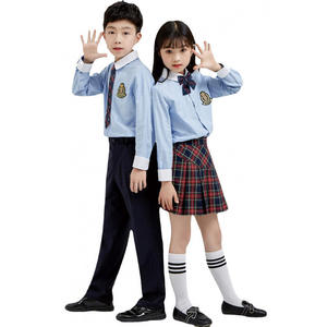 Ensemble uniforme scolaire pour enfants, veste blazer, chemise, jupe plissée, pantalon, trois pièces, style école primaire britannique - Product Image 4