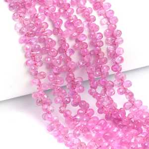 Cuentas de Zafiro Rosa Facetadas en Forma de Lágrima, 4x2mm 5x3mm, para Fabricación de Joyas, Hilo de Cuentas para DIY, Pulseras y Collares - Product Image 1