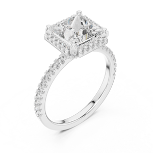 Bague de fiançailles de luxe en or blanc 18 carats plaqué rhodium avec diamant de laboratoire taille princesse 2,5 carats, idéale pour la Saint-Valentin, les soirées et les mariages, certifiée IGI - Product Image 1