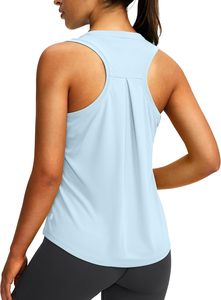 Camiseta sin mangas de algodón personalizada para mujer, estilo básico acanalado, ajuste ceñido, elástica, informal, de verano, a la moda, tipo camisola, espalda cruzada, para gimnasio, yoga y fitness. - Product Image 4
