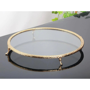 Wholesale Cheap Price Metal <b>Cake</b> Stand With Glass Top <b>Cake</b> Stand Metal <b>Cake</b> Stand for Party Wedding and Home <b>Decoration</b> <b>Supplies</b> - Product Image 1