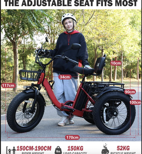 Triciclo eléctrico plegable para adultos, triciclo eléctrico de 3 ruedas, bicicleta eléctrica con autonomía de 90 km, triciclo eléctrico con batería de litio de 48V 15.6AH 20 - Product Image 5