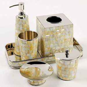 Wooden Material Top Selling Wood Polished <b>Sets</b> Of 8 <b>Bathroom</b> <b>Sets</b> Modern <b>Bathroom</b> Accent <b>Accessories</b> - Product Image 5