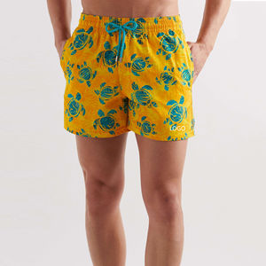 Maillots de bain pour hommes personnalisés en tissu recyclé, avec cordon de serrage, imprimés floraux, pour la plage et le surf, à prix avantageux - Product Image 3