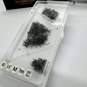 Extensions de cils préfabriquées en éventail 0.07 0.05 CC/DD/M/L Curl Premium 3D-8D, faites à la main, naturelles, longues, noires mates, en cheveux synthétiques - Product Image 3