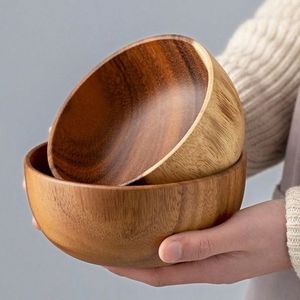SHIPS QUICKLY 2026 Wooden Bowl Solid Wood Serving Bowl for Salad Serving and Fruit Presentation - Product Image 6