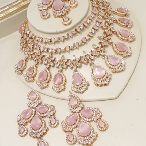 Parures de bijoux en cristal de haute qualité, plaquées or, pour mariage, collier et boucles d'oreilles, pour femmes élégantes - Product Image 6