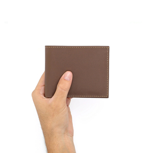 Portefeuilles courts avec broderie de logo personnalisé, haute qualité, RFID, couleur tan et noir, en cuir véritable, pour hommes, luxe, multifonctionnels, porte-cartes - Product Image 3