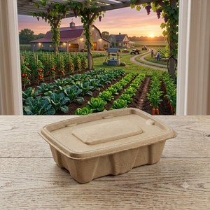 Conteneur rectangulaire en bagasse naturelle 750 ml, 100 % compostable, étanche et compatible micro-ondes, boîte d'emballage alimentaire jetable pour colis - Product Image 6