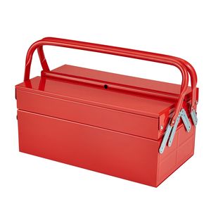 Caja de Herramientas Metálica Plegable Portátil de 14 Pulgadas, 2 Niveles y 3 Bandejas, Tamaño Personalizado, Acero con Recubrimiento en Polvo, con Asa y Orificio para Candado, Personalizable OEM - Product Image 5