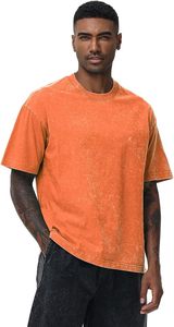 Custom <b>Mens</b> Acid Wash Slim Fit Casual Heavyweight Cotton <b>Silk</b> Screen Printed Front Logo Eco-Friendly Breathable T-<b>Shirt</b> - Product Image 4