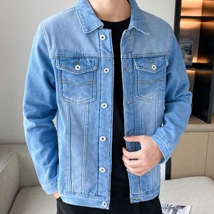 Men's Plus Size Denim <b>Jacket</b> <b>Fleece</b>-Covered Casual Winter Coat Embroidery <b>Thick</b> Warm Multi-Pocket Design Customizable Big Tall - Product Image 4