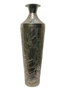 Jarrón decorativo de suelo de hierro repujado con acabado plateado antiguo, este elegante jarrón decorativo de suelo, precio al por mayor. - Product Image 5